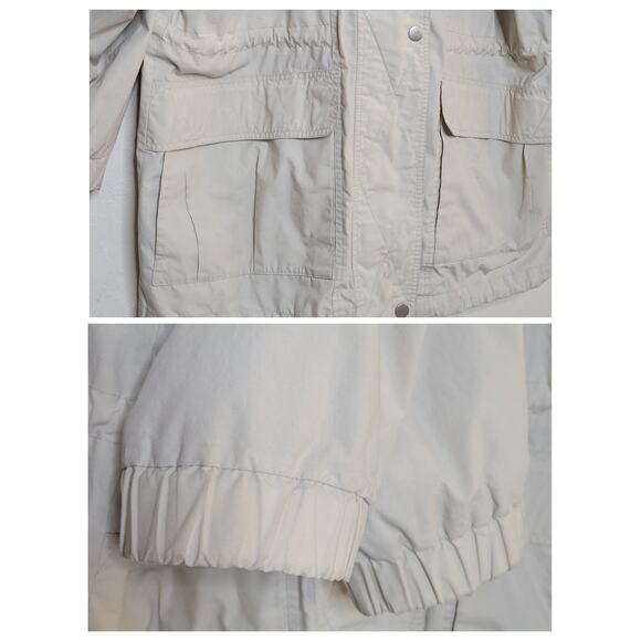 VTG London Fog Mens Lightweight Khaki Tan Cargo Parka Jacket Removable Hood✨️XL - Picture 10 of 16